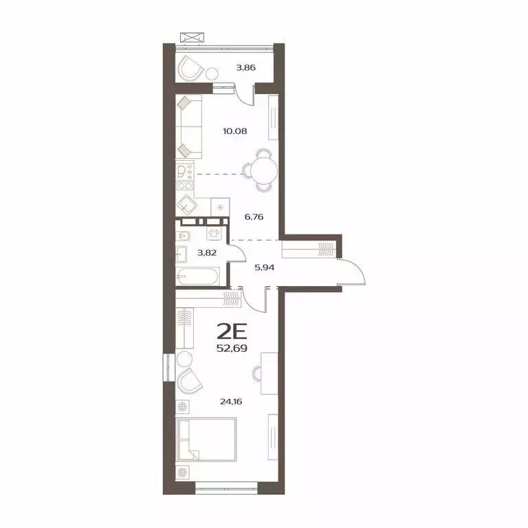 1-комнатная квартира: Владивосток, улица Коммунаров, 15к4 (50.7 м) - Фото 1
