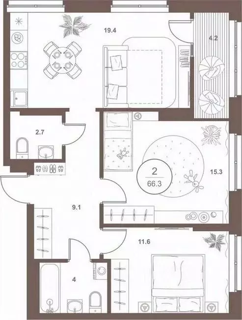 2-к кв. Пензенская область, Пенза Арбеково жилрайон, Дальнее Арбеково ... - Фото 2