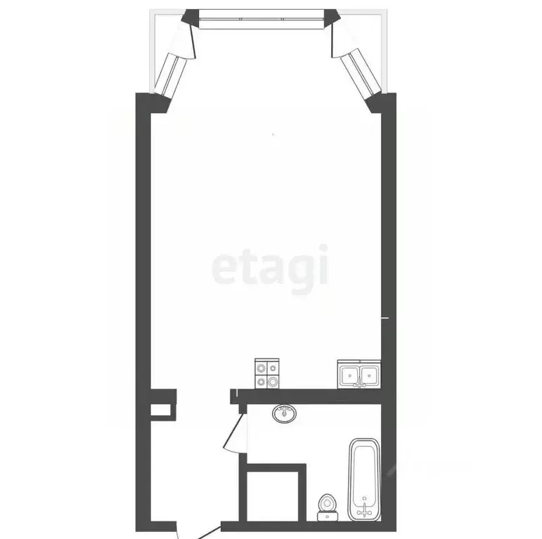 Студия Севастополь ул. Парковая, 11 (43.0 м) - Фото 2