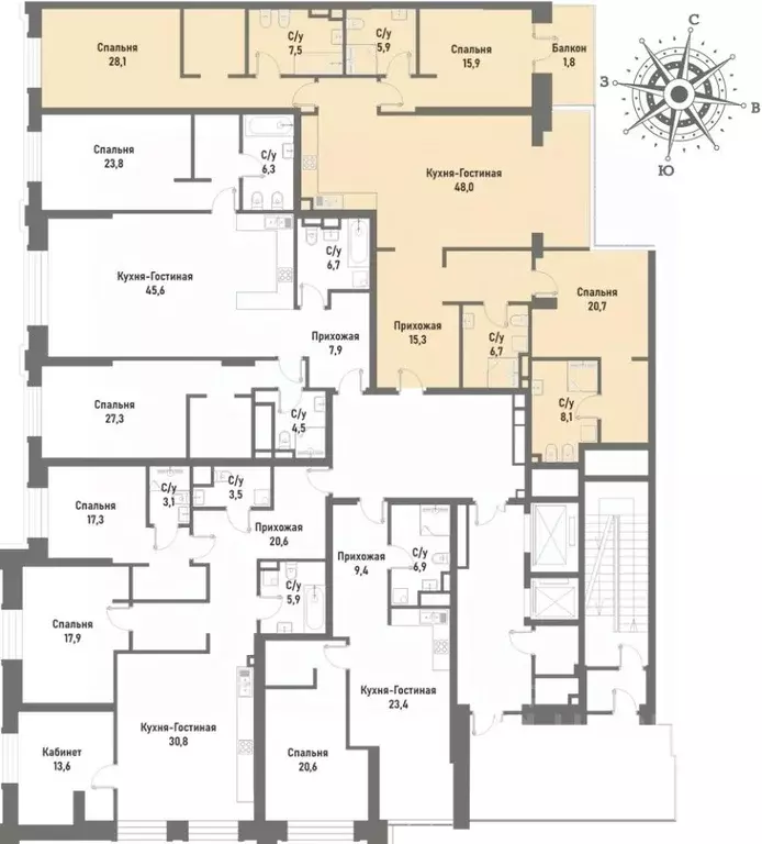 4-к кв. Москва ул. Матросская Тишина, 12 (160.7 м) - Фото 2