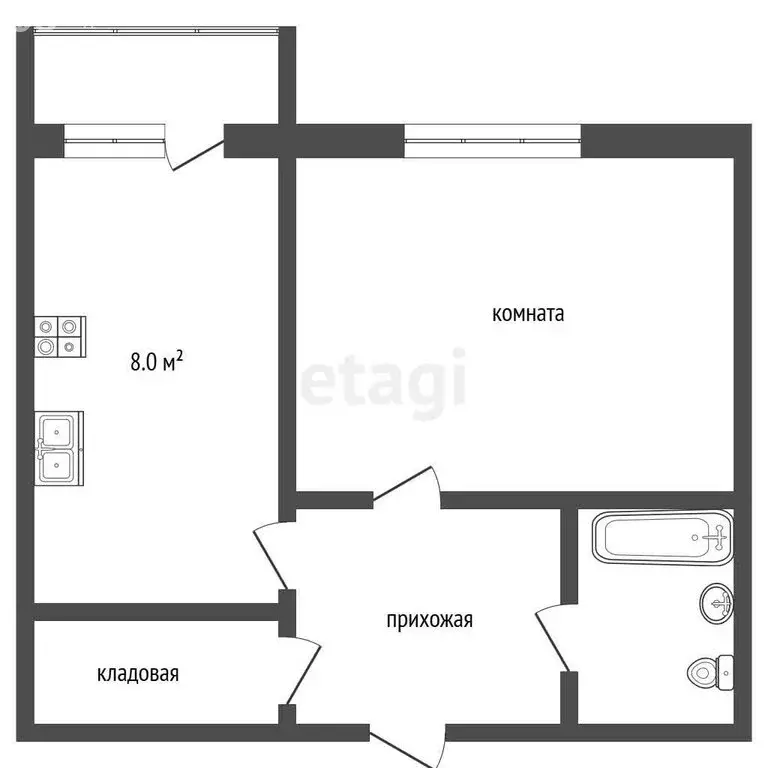 1-комнатная квартира: Муром, Кленовая улица, 1к2 (35.7 м) - Фото 1