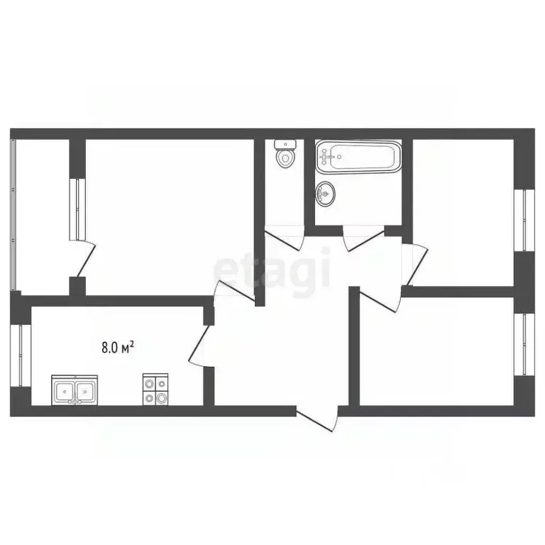 3-к кв. Владимирская область, Муром Муромская ул., 23/2 (62.0 м) - Фото 2