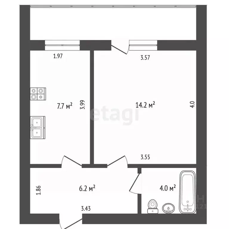 1-к кв. Пермский край, Пермь Холмогорская ул., 4Г (32.0 м) - Фото 2