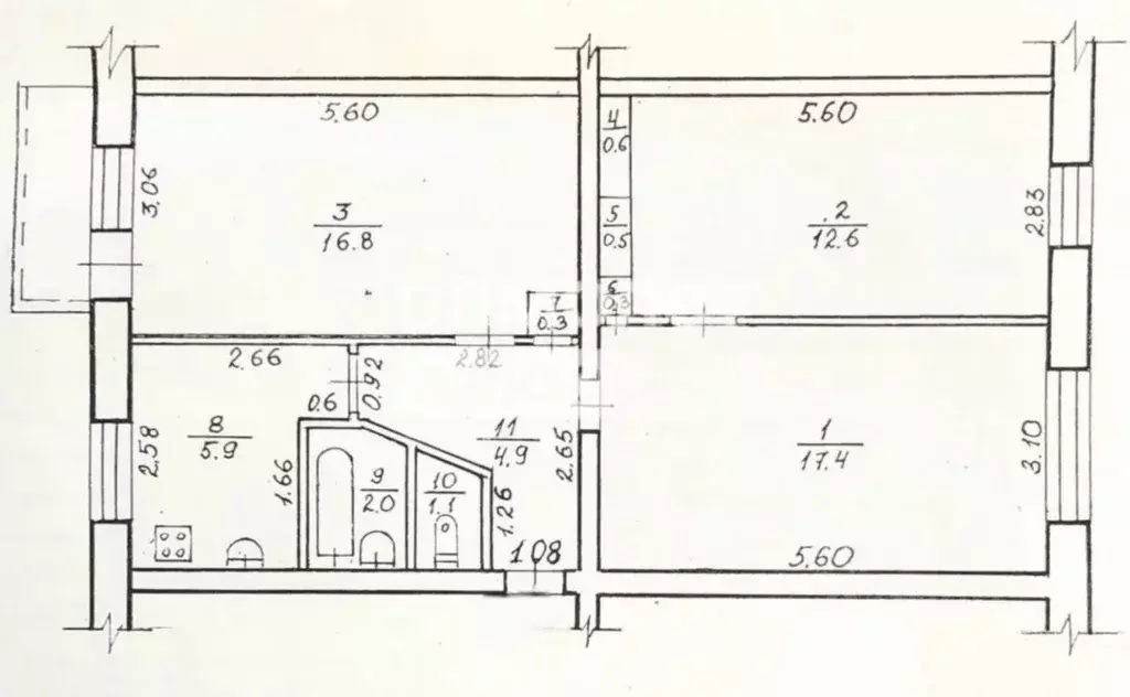 3-к кв. Волгоградская область, Волгоград ул. Кирова, 115 (63.2 м) - Фото 2