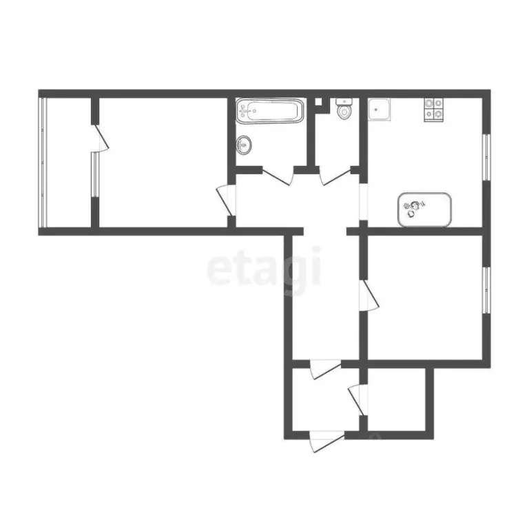 2-к кв. Тульская область, Тула Пролетарская ул., 26 (56.3 м) - Фото 1