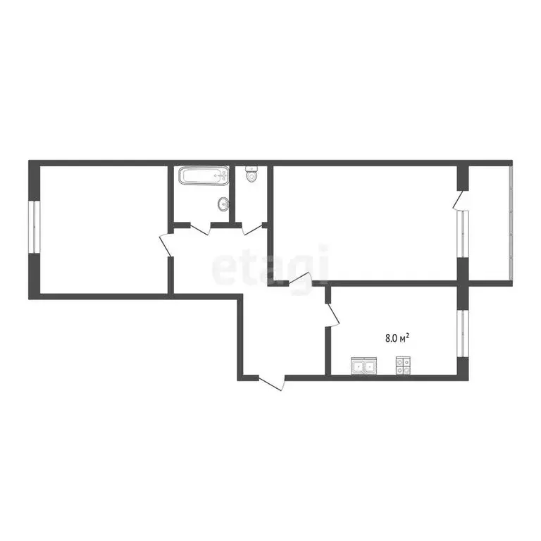 2-комнатная квартира: Ишим, улица Чехова, 106/1 (49.4 м) - Фото 1