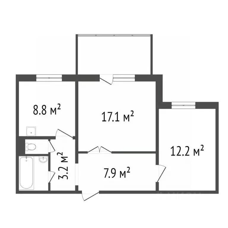 2-к кв. Красноярский край, Красноярск ул. Александра Матросова, 23 ... - Фото 2