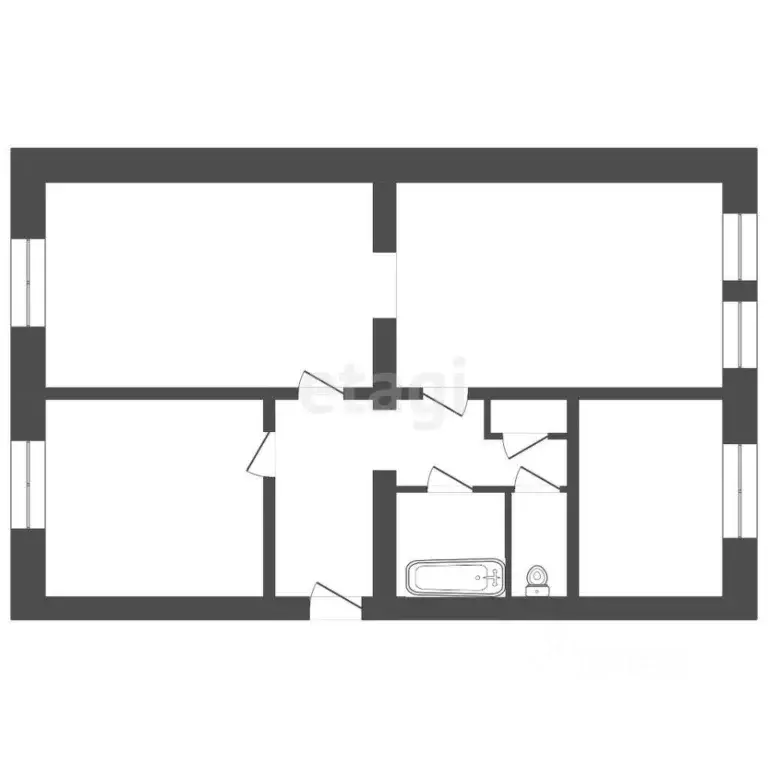 3-к кв. Иркутская область, Ангарск 211-й кв-л, 16 (74.6 м) - Фото 1