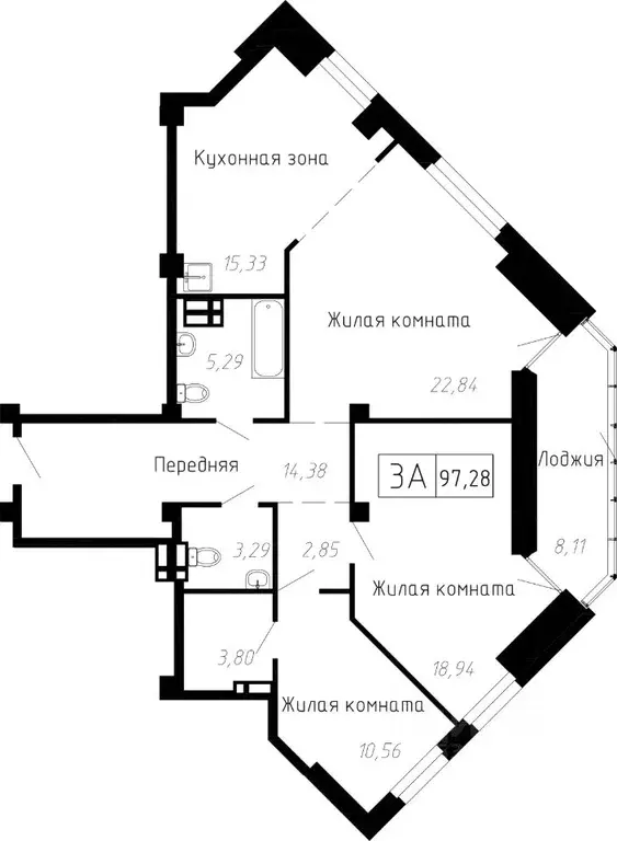 3-к кв. Приморский край, Владивосток ул. Мусоргского, 74к2 (97.28 м) - Фото 0