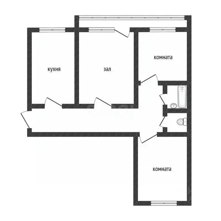 3-к кв. Алтайский край, Бийск ул. Георгия Прибыткова, 1 (65.0 м) - Фото 2