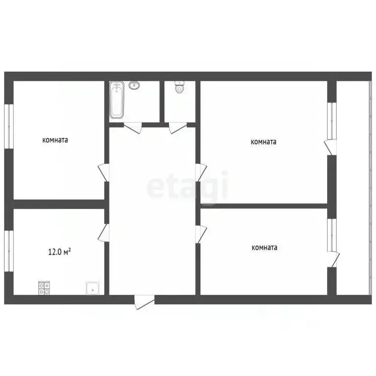 3-к кв. Тамбовская область, Тамбов Полынковская ул., 55 (63.9 м) - Фото 2