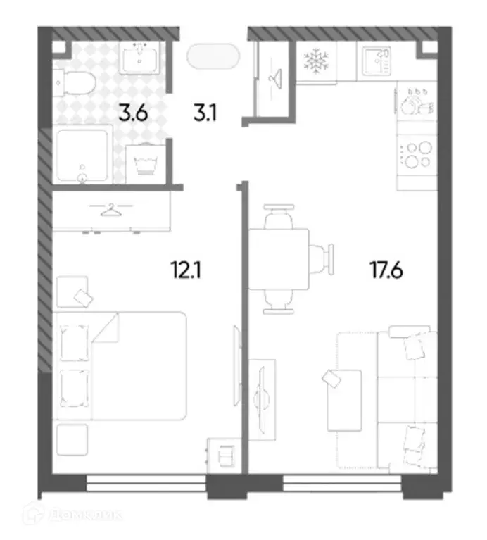 Продаётся 1-к квартира, 36.4 м - Фото 1