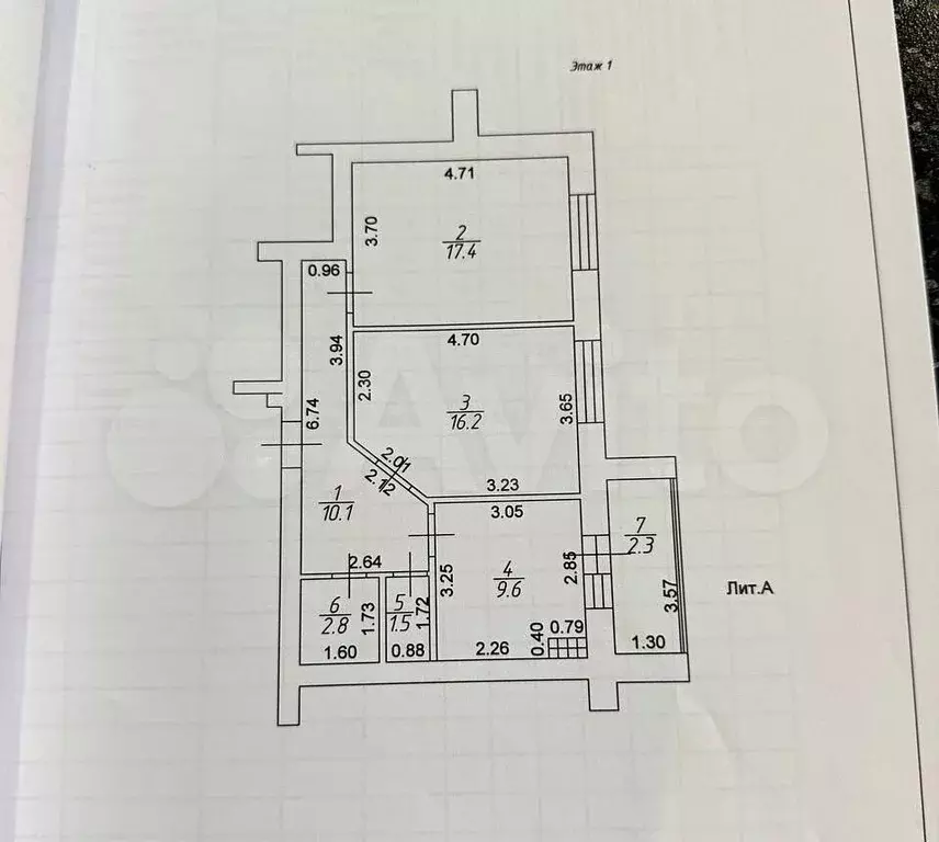 2-к. квартира, 59,9 м, 1/5 эт. - Фото 0