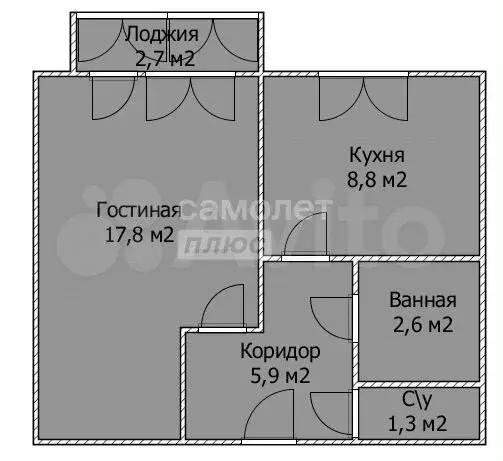 1-к. квартира, 36,4 м, 4/9 эт. - Фото 0