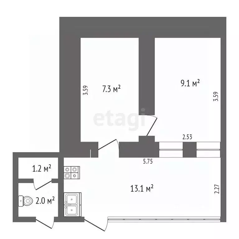 2-к кв. Крым, Ялта ул. Санаторный въезд, 6 (32.7 м) - Фото 1