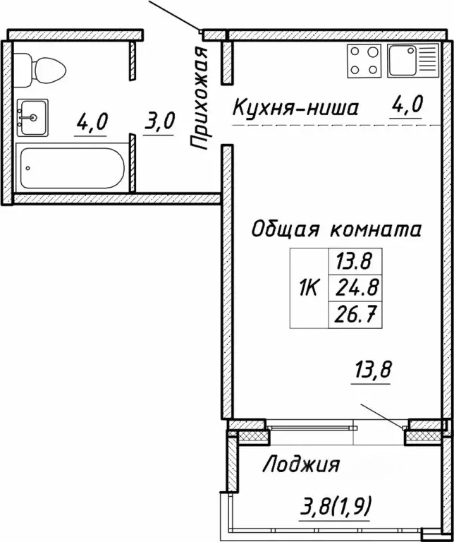 1-к кв. Новосибирская область, Новосибирск ул. Связистов, 13/1 (26.7 ... - Фото 0