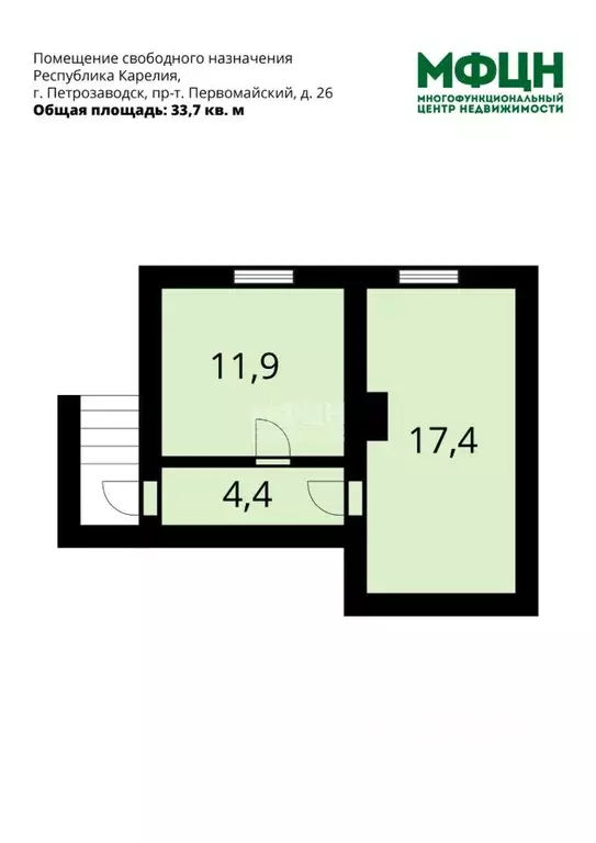 Помещение свободного назначения в Карелия, Петрозаводск Первомайский ... - Фото 2