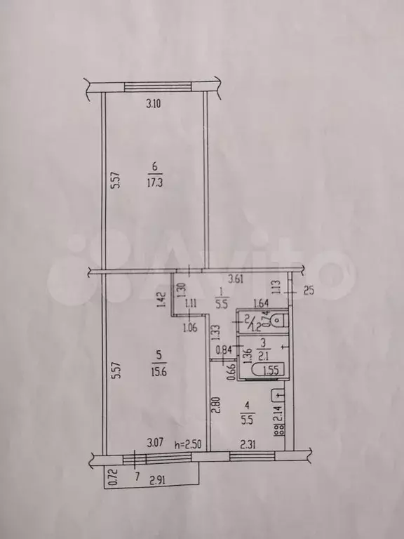 2-к. квартира, 48 м, 4/5 эт. - Фото 0