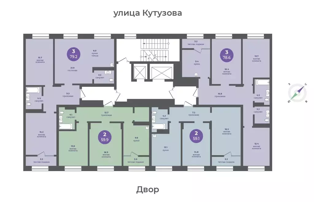 3-к кв. Красноярский край, Красноярск ул. Апрельская, 9 (78.6 м) - Фото 1