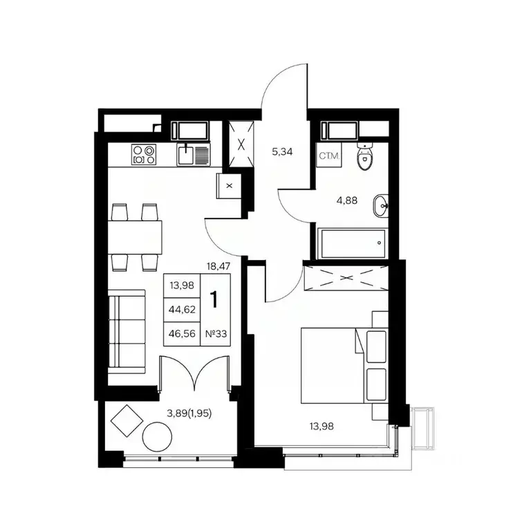 1-к кв. Калужская область, Обнинск Заовражье жилрайон, Новый город ... - Фото 1