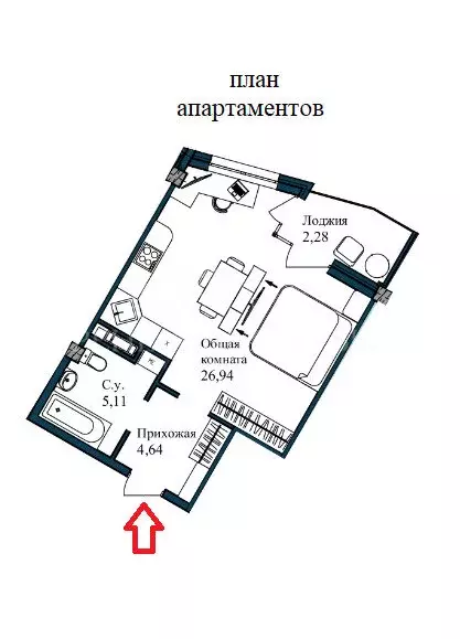 1-комнатная квартира: Севастополь, улица Лётчиков, 10 (40.8 м) - Фото 0