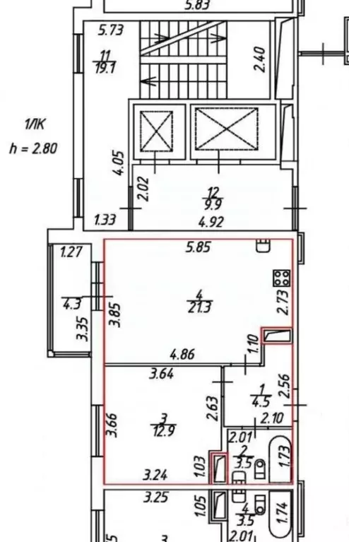 1-к кв. Санкт-Петербург просп. Авиаконструкторов, 61 (42.2 м) - Фото 2