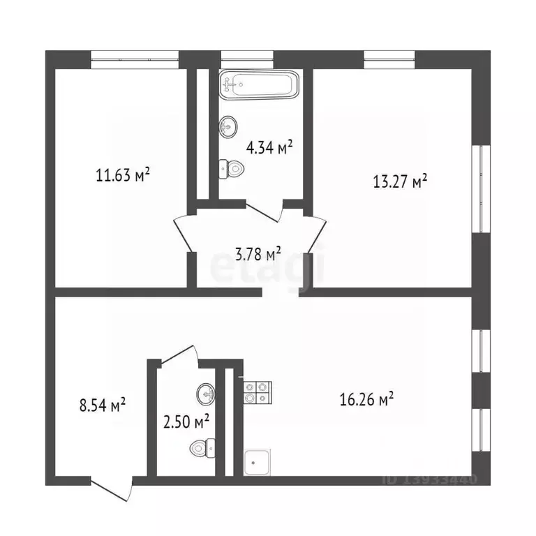 2-к кв. Тюменская область, Тюмень ул. Николая Машарова, 4 (60.0 м) - Фото 2
