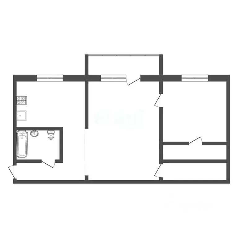 2-к кв. Тульская область, Советск Щекинский район, Комсомольская ул., ... - Фото 2