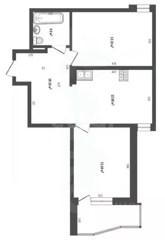 2-к кв. Краснодарский край, Анапа ул. Ленина, 185Ак4 (56.0 м) - Фото 2