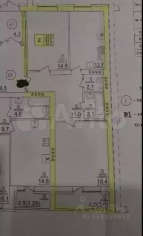 2-к. квартира, 61 м, 1/4 эт. - Фото 0