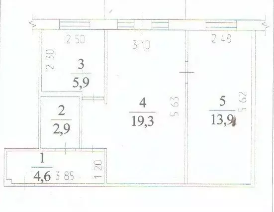 2-к кв. Кемеровская область, Кемерово ул. Терешковой, 34 (46.6 м) - Фото 1