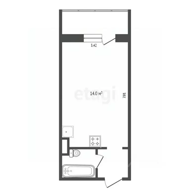 Студия Ханты-Мансийский АО, Сургут ул. Крылова, 26 (23.9 м) - Фото 2