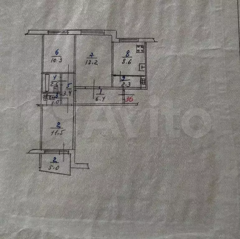 3-к. квартира, 65 м, 9/10 эт. - Фото 0