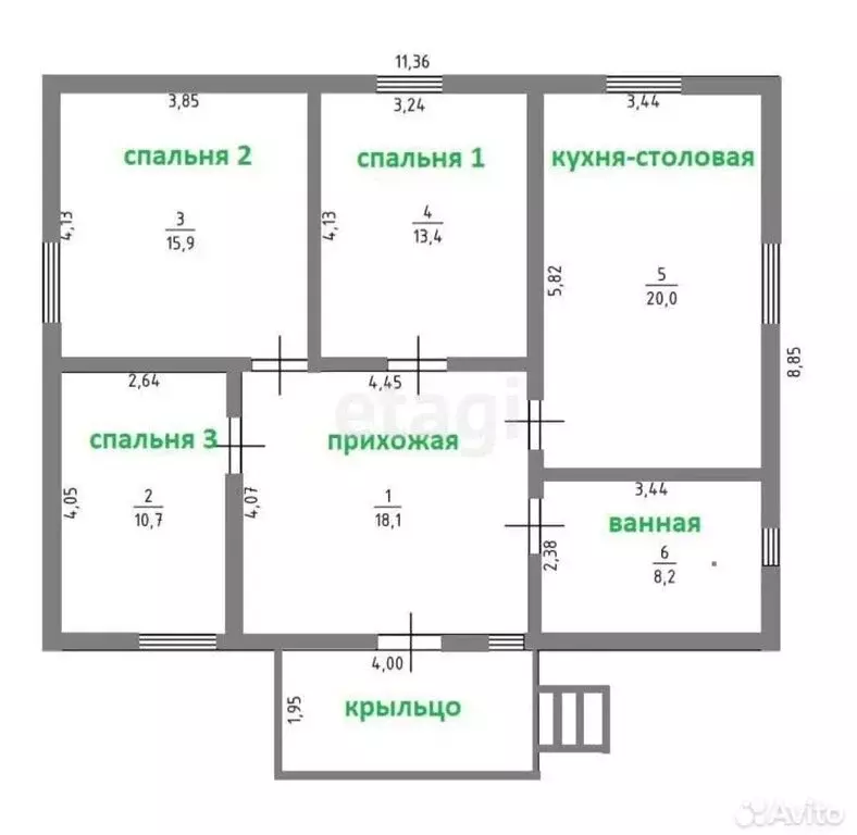 Дом в посёлок Заозерье, Полевая улица (90.7 м) - Фото 0