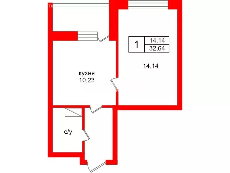 1-комнатная квартира: Мурино, Екатерининская улица, 16/5 (32.64 м) - Фото 0