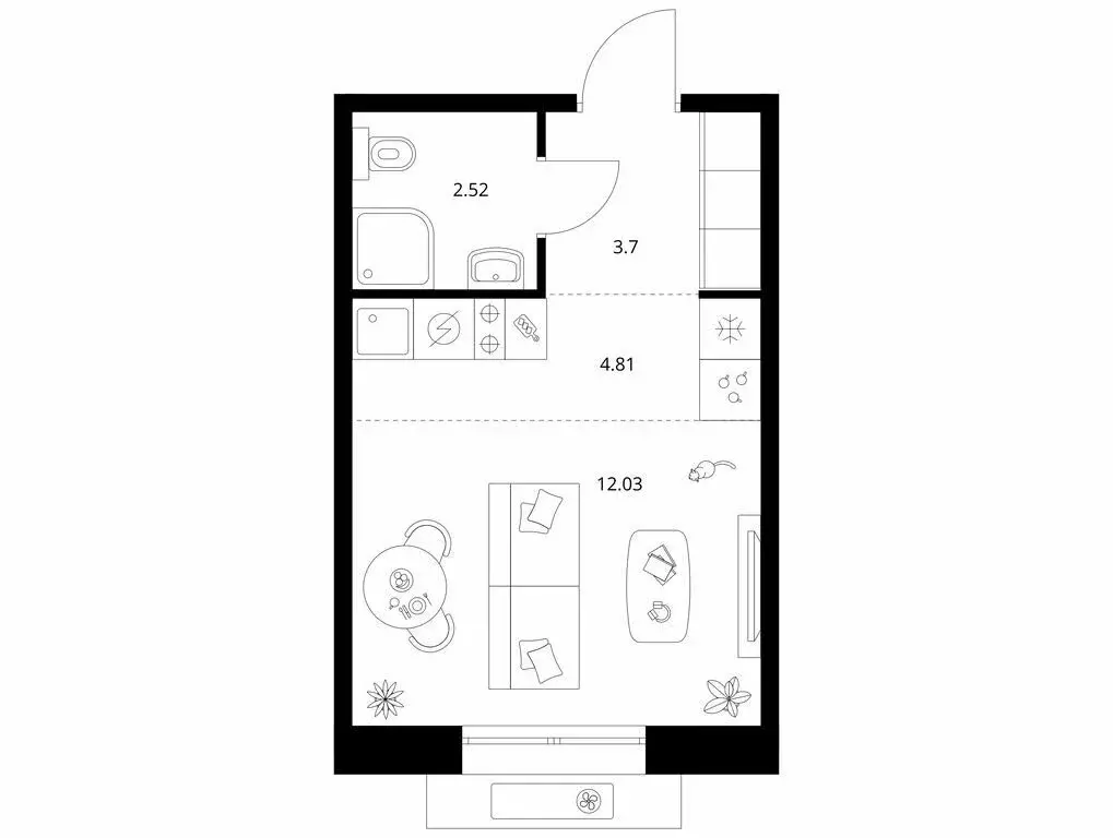 Квартира-студия: Улан-Удэ, Советская улица (23.06 м) - Фото 1