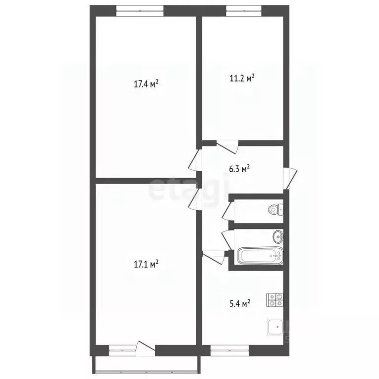 3-к кв. Архангельская область, Приморский муниципальный округ, пос. ... - Фото 0