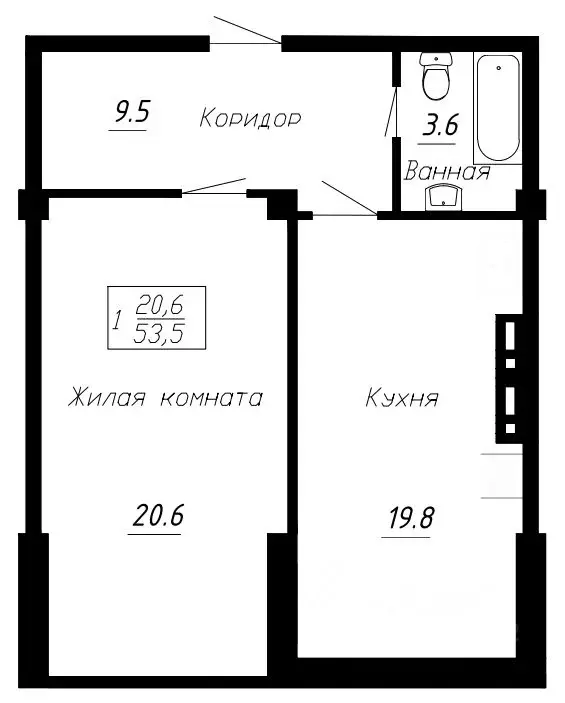 1-к кв. Ставропольский край, Ессентуки  (53.5 м) - Фото 0