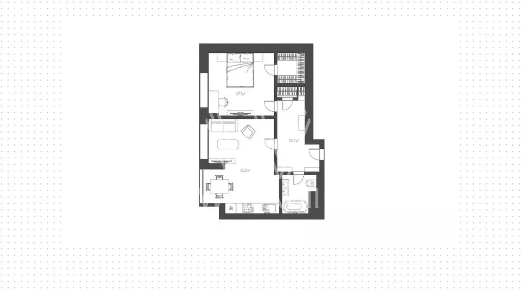 2-комнатная квартира: Москва, Мантулинская улица, 9к1 (67 м) - Фото 1