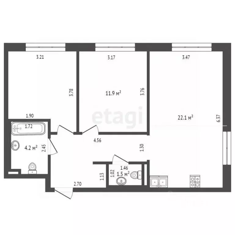 3-к кв. Московская область, Балашиха ул. Реутовская, 11 (59.8 м) - Фото 1