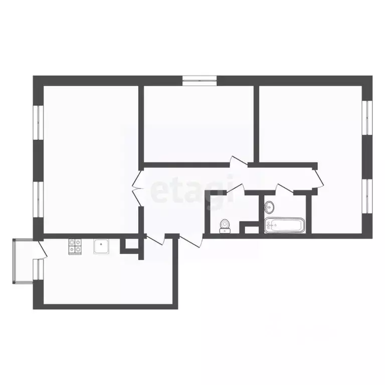 3-к кв. Тюменская область, Тюмень ул. Щорса, 10 (76.3 м) - Фото 2