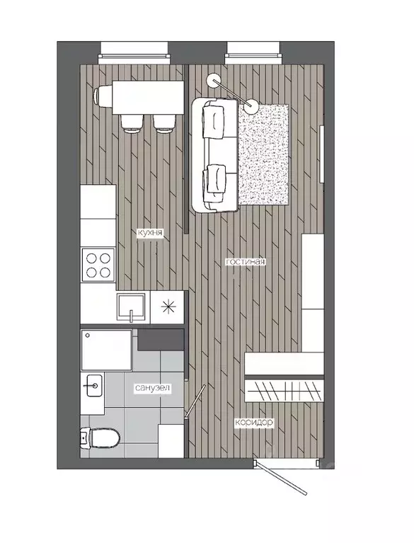 1-к кв. Ханты-Мансийский АО, Сургут 30А мкр,  (29.14 м) - Фото 0