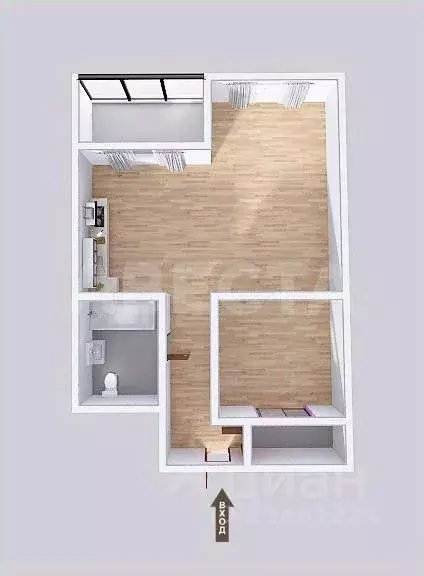 1-к кв. Омская область, Омск ул. Ватутина, 12 (48.0 м) - Фото 2