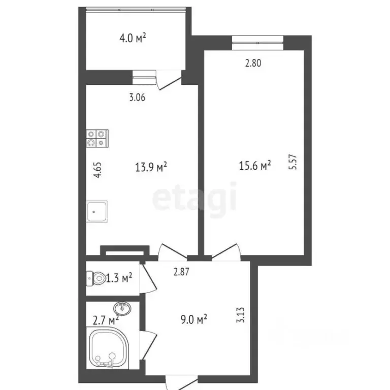 1-к кв. Тюменская область, Тюмень ул. Прокопия Артамонова, 8 (41.0 м) - Фото 2