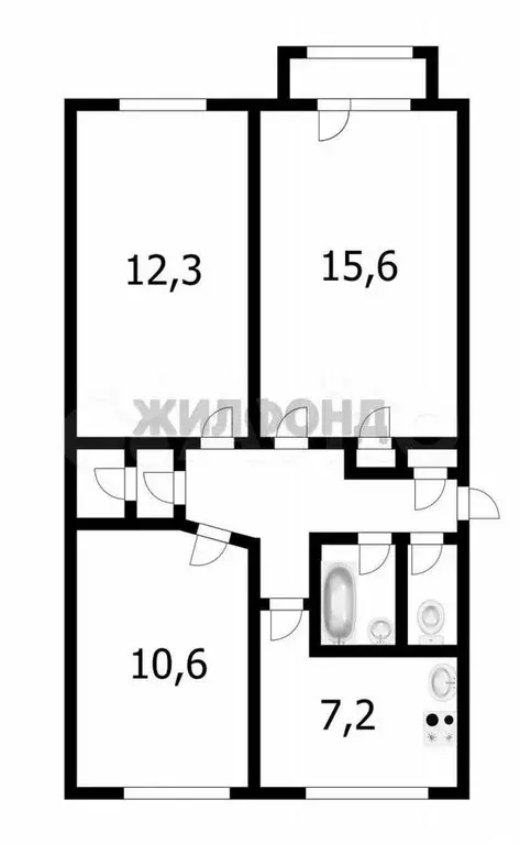 3-к. квартира, 58 м, 5/5 эт. - Фото 0