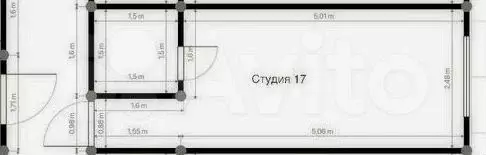 Апартаменты-студия, 16,7 м, 4/4 эт. - Фото 0