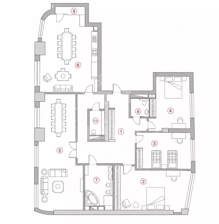 4-комнатная квартира: Москва, проезд Невельского, 6к3 (208 м) - Фото 1