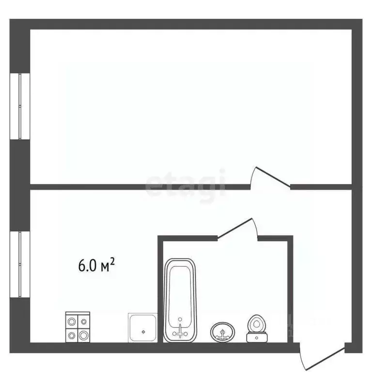 1-к кв. Тамбовская область, Тамбов Астраханская ул., 166 (28.9 м) - Фото 2