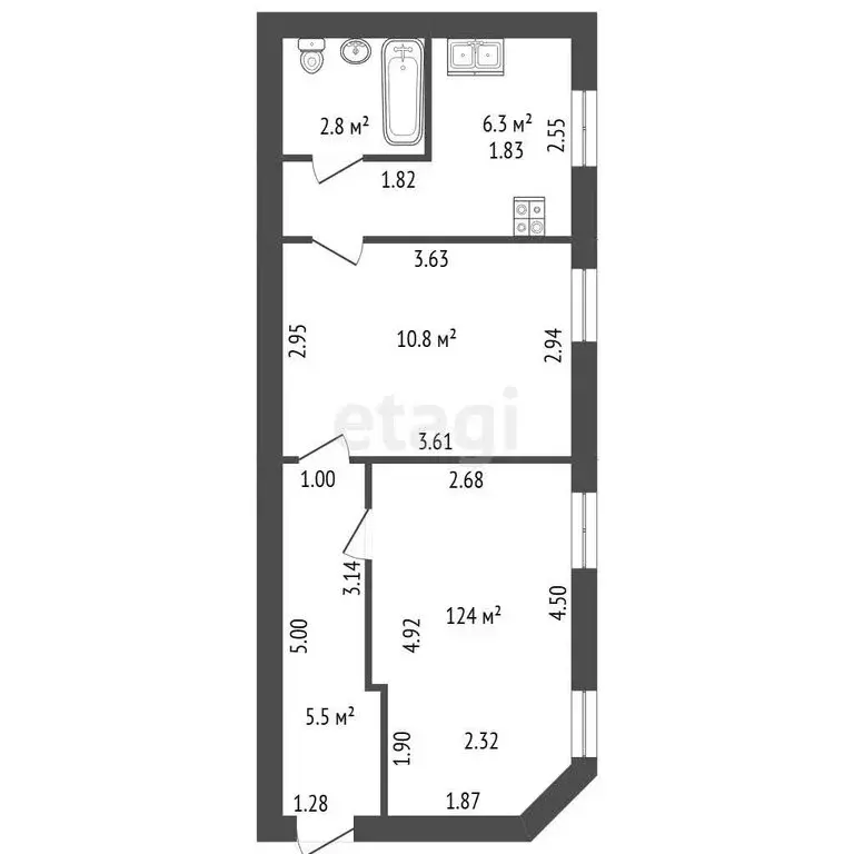 2-комнатная квартира: Санкт-Петербург, улица Жуковского, 37А (37.8 м) - Фото 1