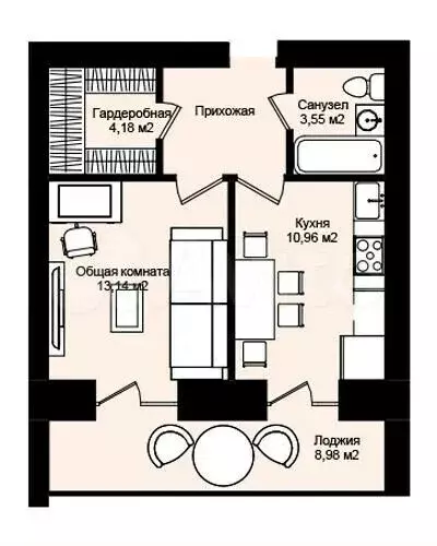 1-комнатная квартира: Йошкар-Ола, Сернурский тракт, 9 (45.6 м) - Фото 1